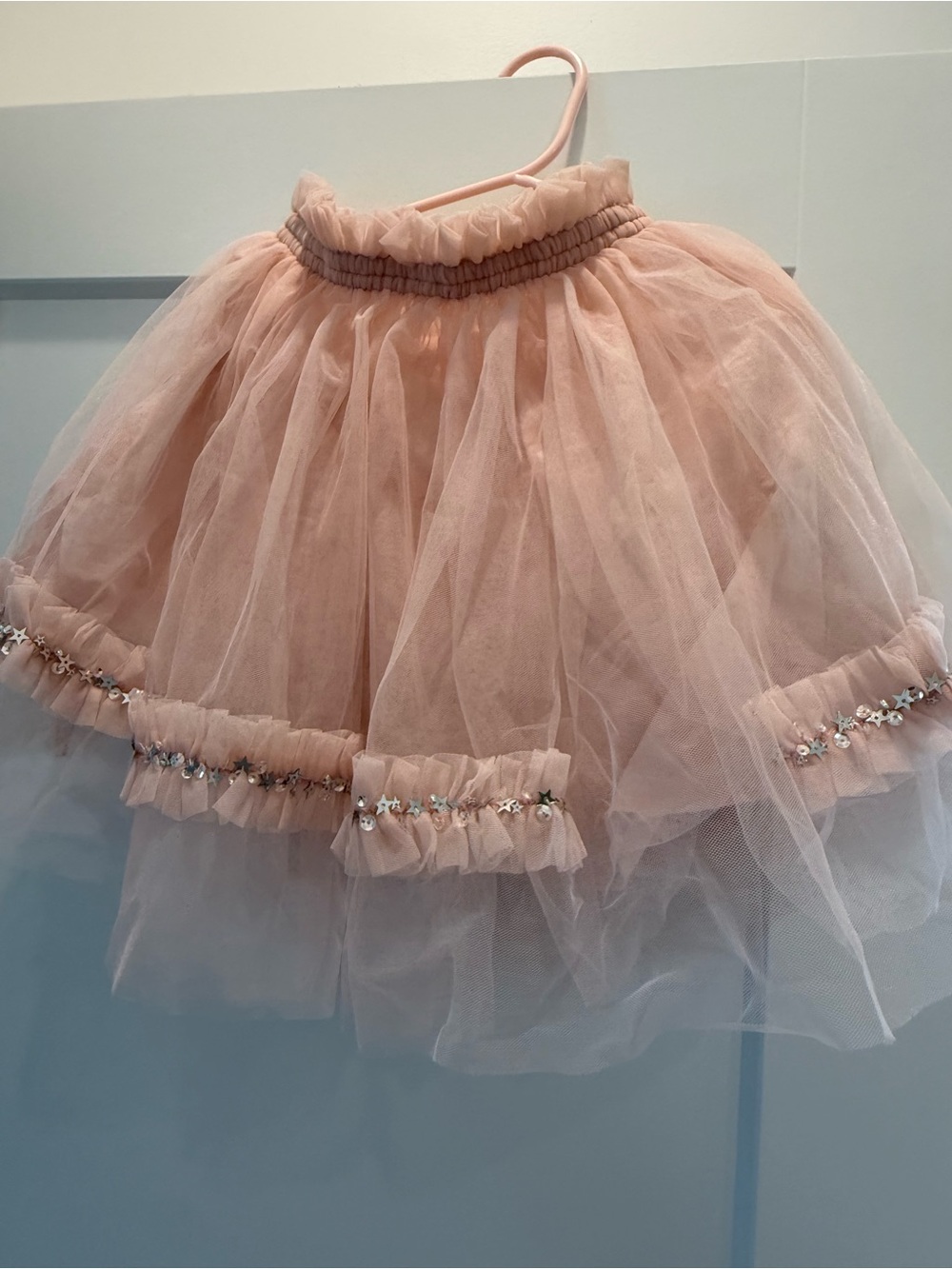 Tutu Du Monde Blush Pink Tulle Skirt with Embellished Hem